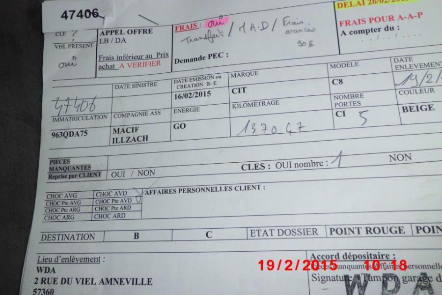 Verin de coffre droit