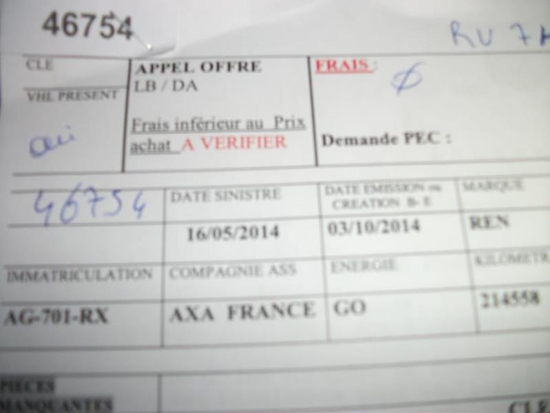 Bras essuie glace arriere